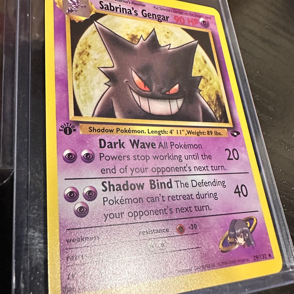 Sabrina's Gengar 1st Edition Moon Shadow Non Holo Pokémon Card